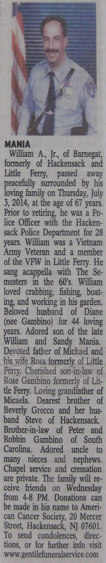 Obituary of July 8, 2014